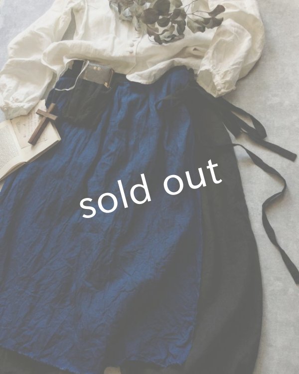 画像4: MARCHE' DE SOEUR/インディゴ染めエプロンスカート (4)