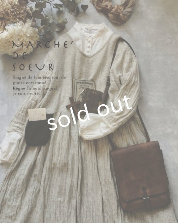 画像5: MARCHE' DE SOEUR/ウールリネンワンピース・オフ×黒ポケット (5)