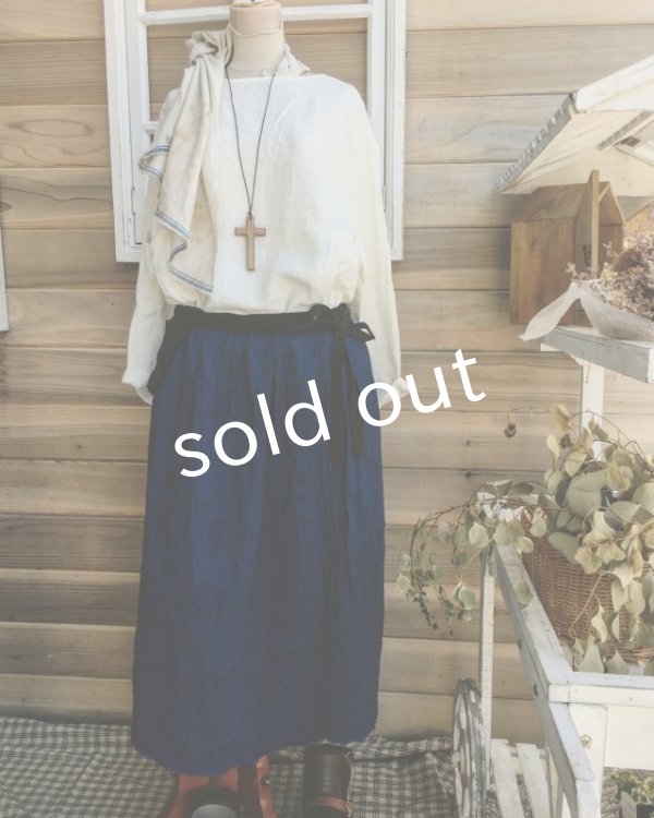 画像9: MARCHE' DE SOEUR/インディゴ染めエプロンスカート (9)