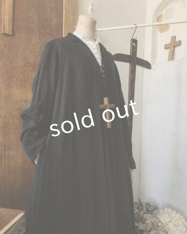 画像4: HALLELUJAH／Robe de fame de chambre　小間使いローブ・wool charcoal (4)