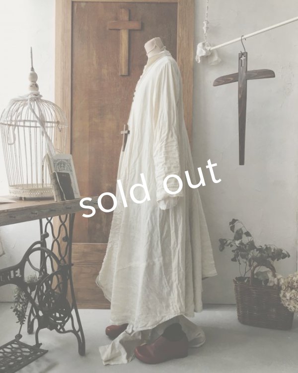 画像8: HALLELUJAH／Robe de fame de chambre　小間使いローブ・wool ivory (8)