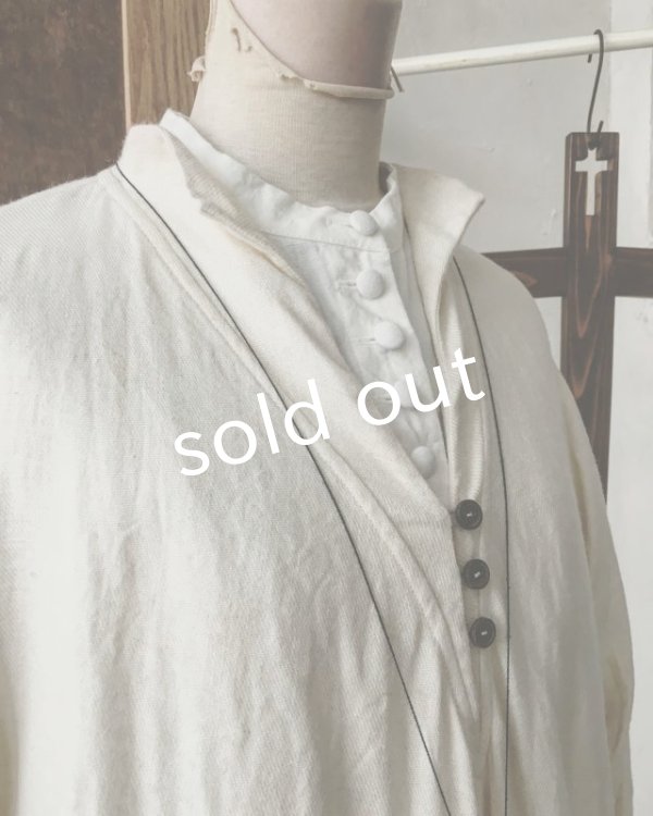 画像7: HALLELUJAH／Robe de fame de chambre　小間使いローブ・wool ivory (7)