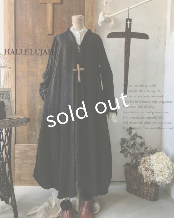 画像2: HALLELUJAH／Robe de fame de chambre　小間使いローブ・wool charcoal (2)