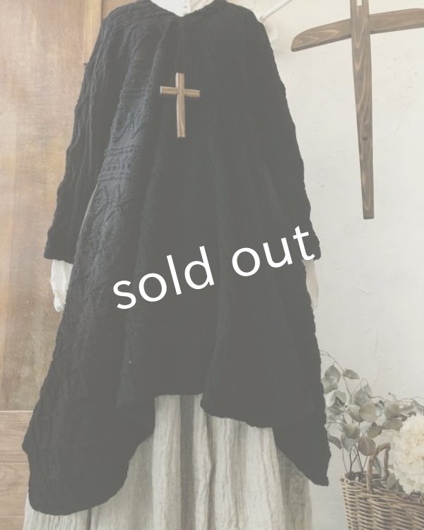 画像2: HALLELUJAH／Robe d’Aran　アランローブ・black (2)