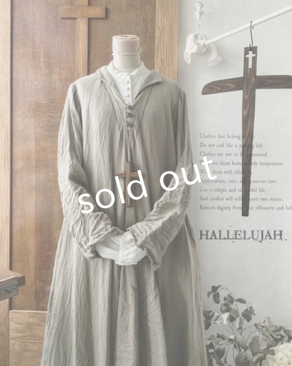 画像3: HALLELUJAH／Robe de fame de chambre　小間使いローブ・wool baige (3)