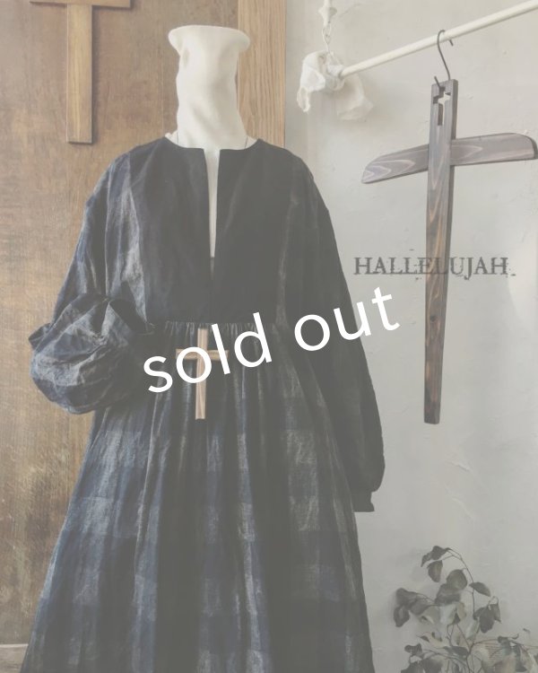 画像3: HALLELUJAH／La Bergère (1880′s)羊飼いローブ・ブロックチェック (3)