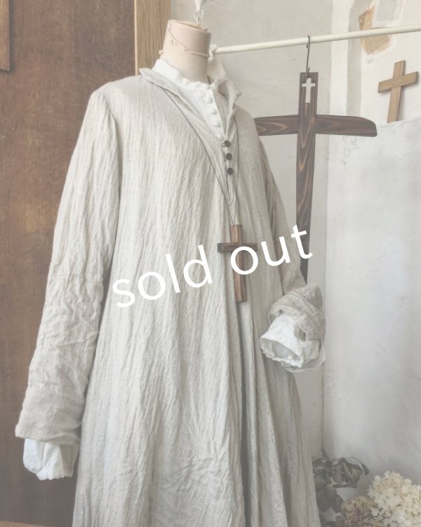 画像4: HALLELUJAH／Robe de fame de chambre　小間使いローブ・wool flax (4)