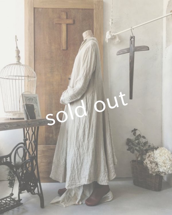 画像10: HALLELUJAH／Robe de fame de chambre　小間使いローブ・wool flax (10)