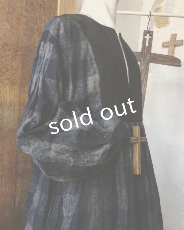 画像4: HALLELUJAH／La Bergère (1880′s)羊飼いローブ・ブロックチェック (4)