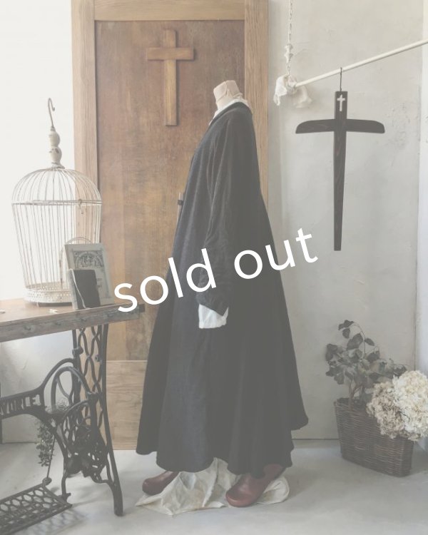 画像9: HALLELUJAH／Robe de fame de chambre　小間使いローブ・wool charcoal (9)