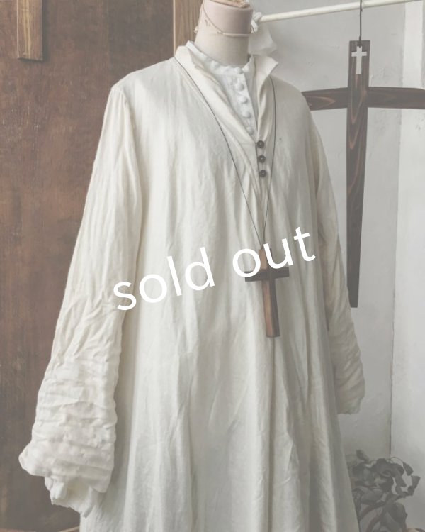 画像4: HALLELUJAH／Robe de fame de chambre　小間使いローブ・wool ivory (4)