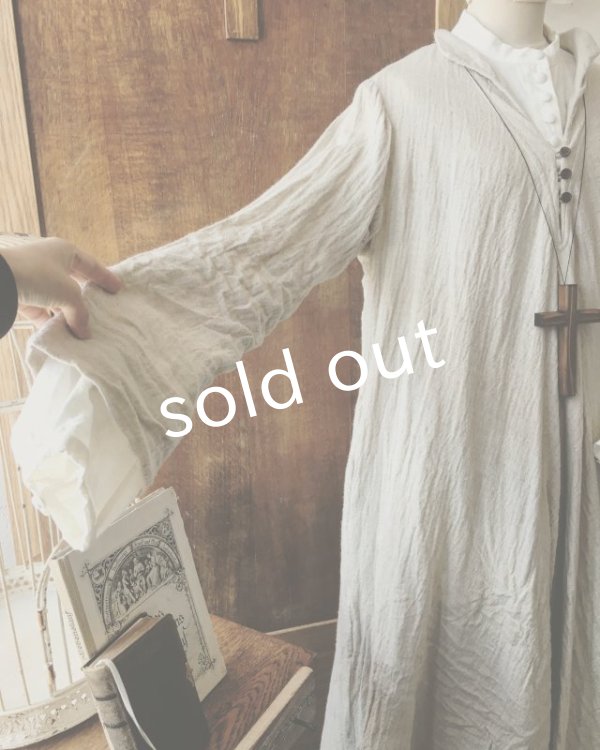 画像8: HALLELUJAH／Robe de fame de chambre　小間使いローブ・wool flax (8)