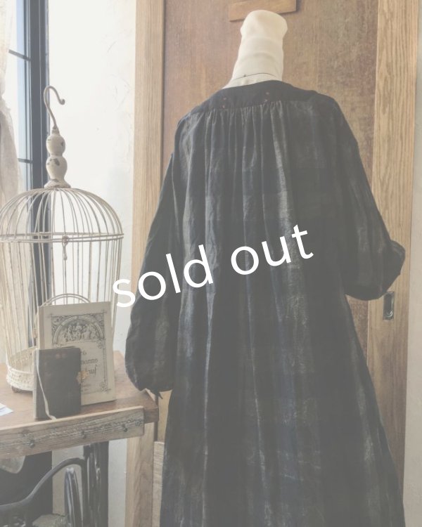 画像13: HALLELUJAH／La Bergère (1880′s)羊飼いローブ・ブロックチェック (13)