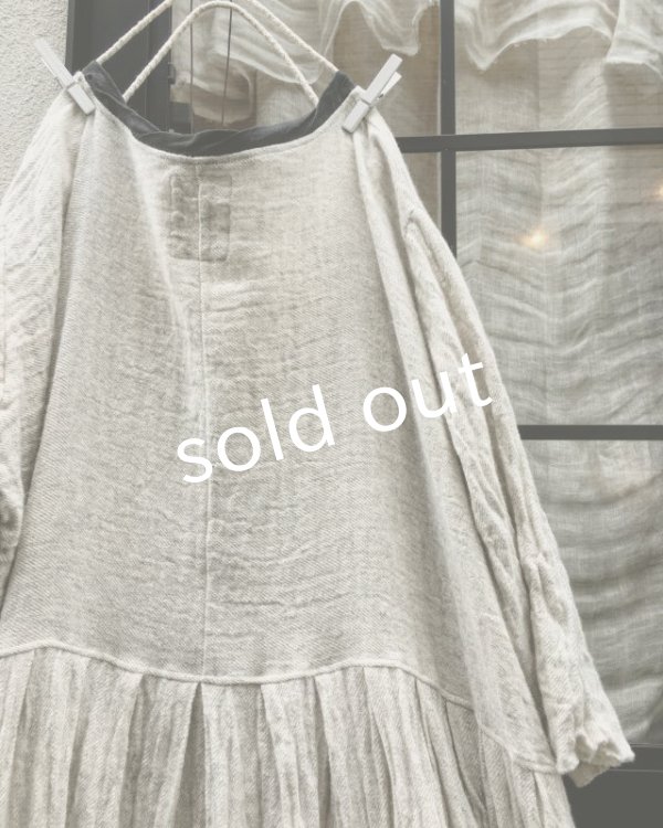 画像9: MARCHE' DE SOEUR/ウールリネンワンピース・オフ×黒リネン (9)