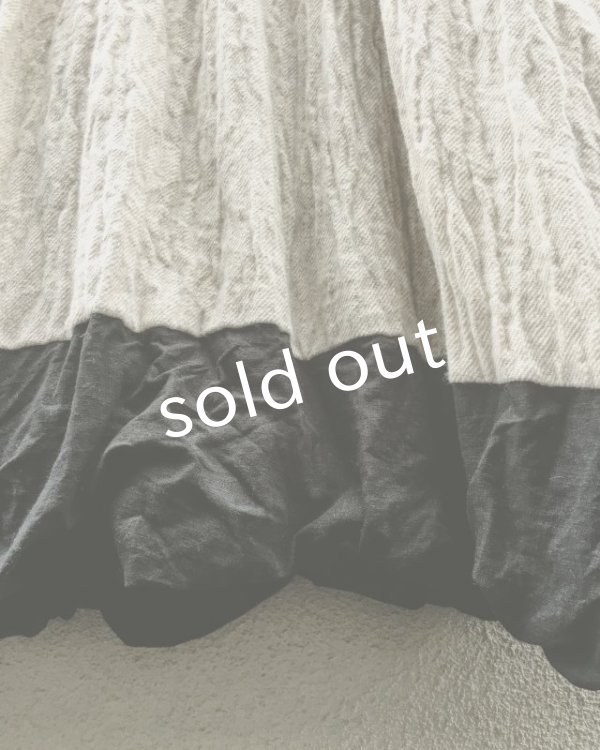 画像3: MARCHE' DE SOEUR/ウールリネンワンピース・オフ×黒リネン (3)