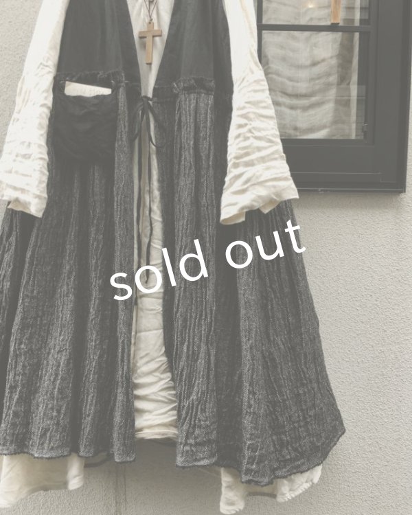 画像2: MARCHE' DE SOEUR/ウール×コットンベストワンピース・黒 (2)