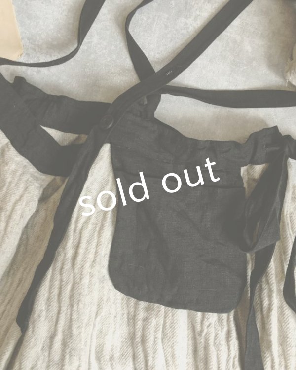 画像3: MARCHE' DE SOEUR/ウールリネン吊りスカート・オフ×黒 (3)