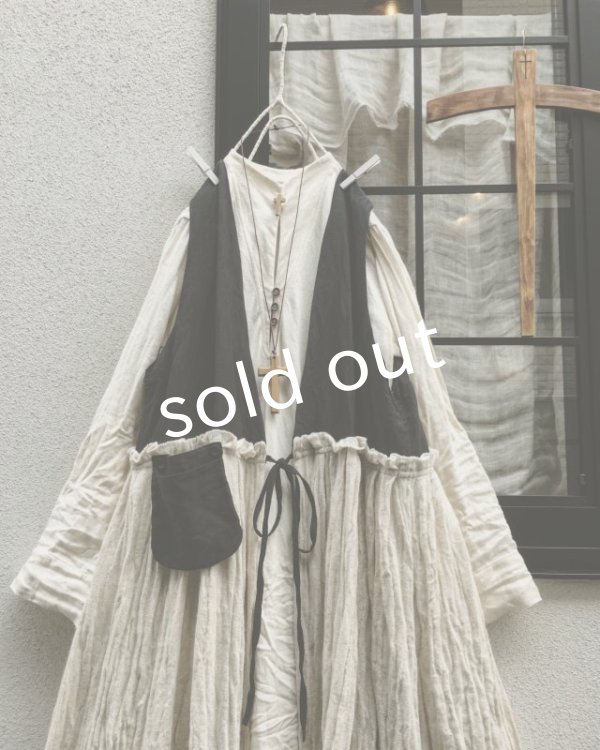 画像2: MARCHE' DE SOEUR/ウール×コットンベストワンピース・オフ (2)