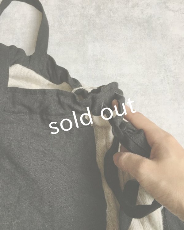 画像5: MARCHE' DE SOEUR/ウールリネン吊りスカート・オフ×黒 (5)