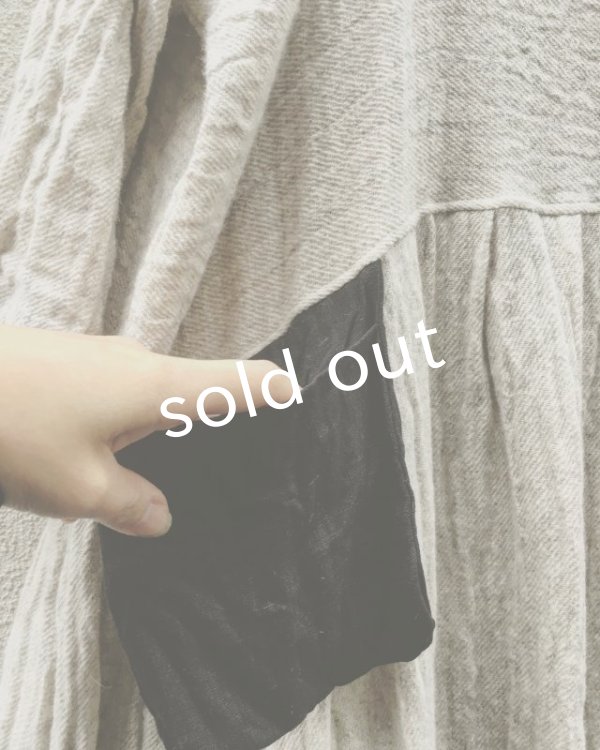 画像5: MARCHE' DE SOEUR/ウールリネンワンピース・オフ×黒リネン (5)