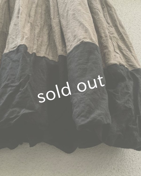 画像8: MARCHE' DE SOEUR/ウォッシュリネンワンピース・カーキブラウン×黒 (8)