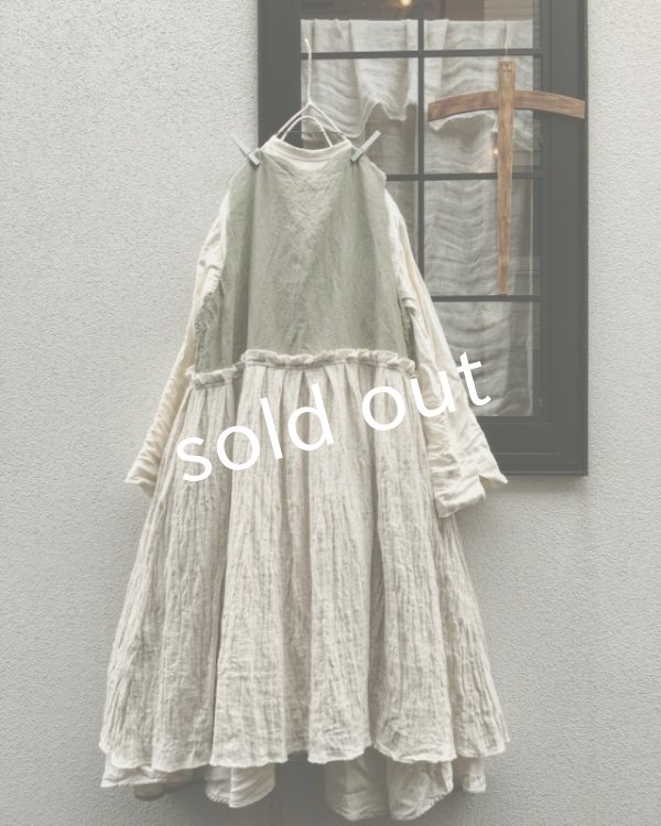 画像5: MARCHE' DE SOEUR/ウールリネンベストワンピース・オフ×若草 (5)