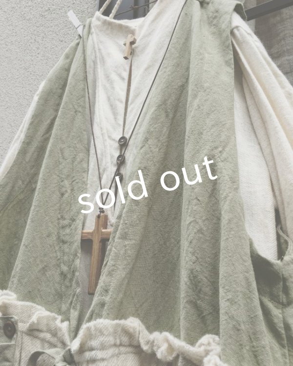 画像3: MARCHE' DE SOEUR/ウールリネンベストワンピース・オフ×若草 (3)