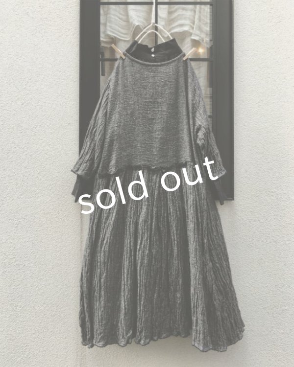 画像8: MARCHE' DE SOEUR/ウールリネンワンピース・黒 (8)