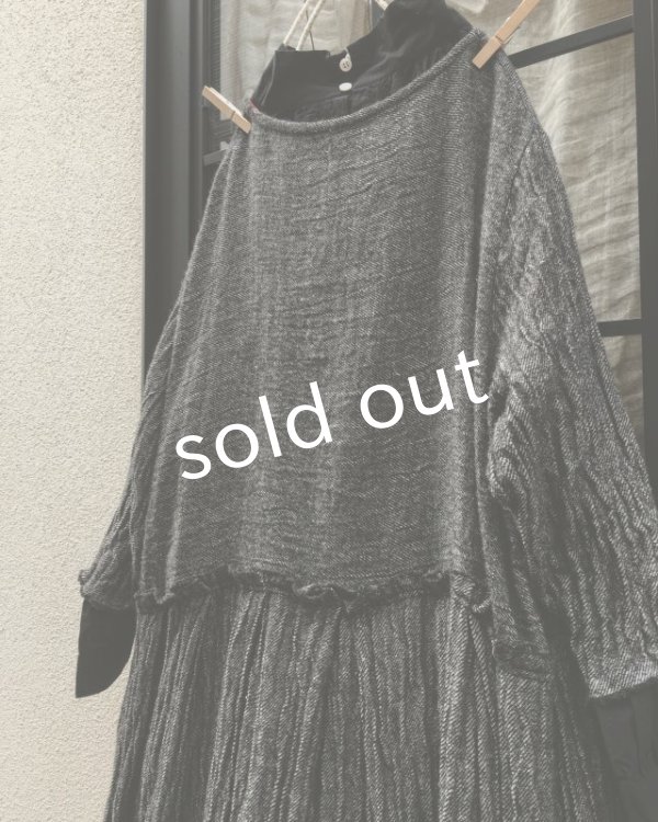 画像9: MARCHE' DE SOEUR/ウールリネンワンピース・黒 (9)