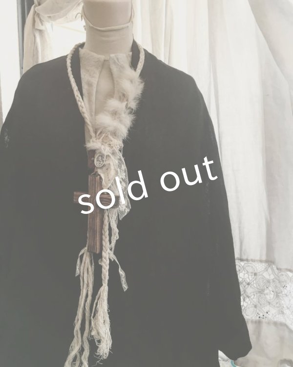 画像5: pollenbienco／アンティークレースの特大十字架ネックレス・a (5)