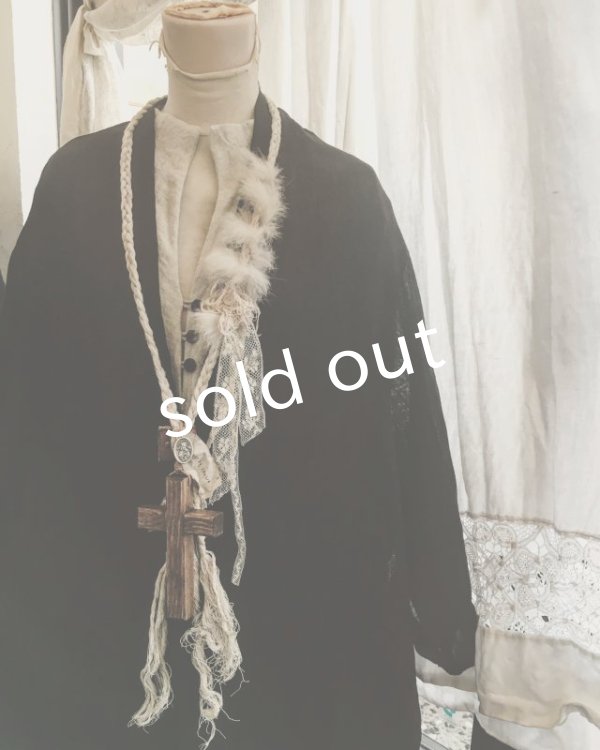 画像4: pollenbienco／アンティークレースの特大十字架ネックレス・a (4)