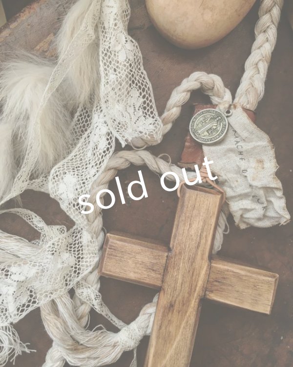 画像2: pollenbienco／アンティークレースの特大十字架ネックレス・b (2)