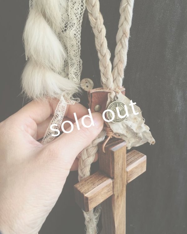 画像3: pollenbienco／アンティークレースの特大十字架ネックレス・b (3)