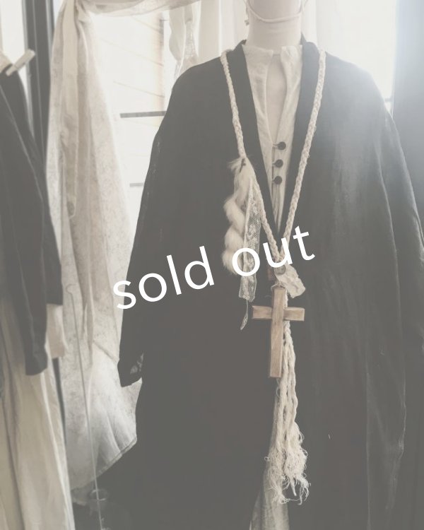 画像4: pollenbienco／アンティークレースの特大十字架ネックレス・b (4)