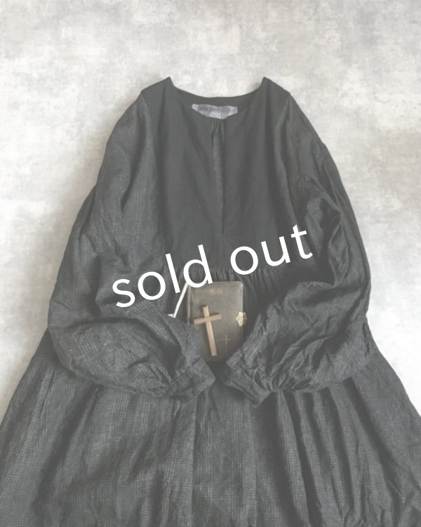 画像2: HALLELUJAH／La Bergère (1880′s)羊飼いローブ・グレンチェック (2)