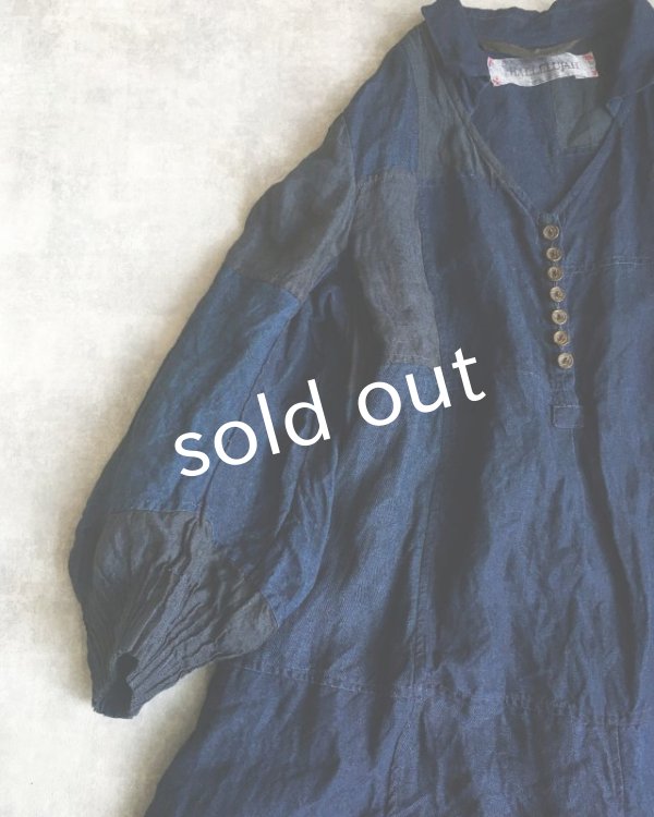 画像2: HALLELUJAH／1920s　Nomad Dress　ノマドドレス・インディゴ (2)