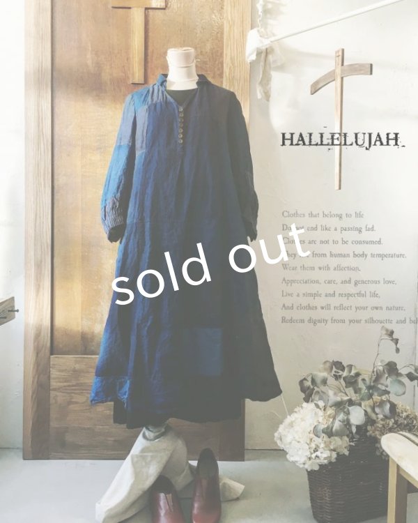 画像10: HALLELUJAH／1920s　Nomad Dress　ノマドドレス・インディゴ (10)