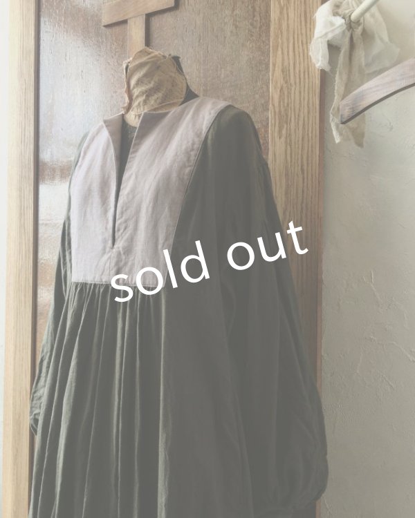 画像4: HALLELUJAH／La Bergère (1880′s)羊飼いローブ・カーキ [lotus] (4)