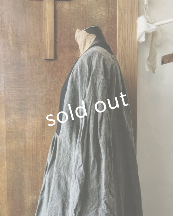 画像8: HALLELUJAH／La Bergère (1880′s)羊飼いローブ・シャンブレー [black] (8)