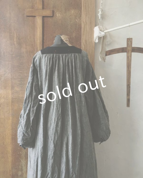 画像10: HALLELUJAH／La Bergère (1880′s)羊飼いローブ・シャンブレー [black] (10)