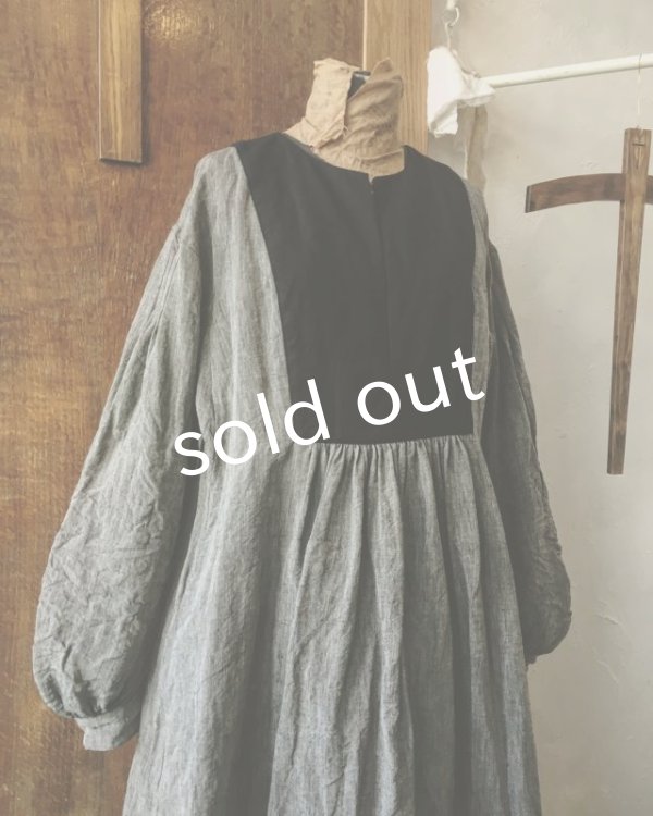 画像3: HALLELUJAH／La Bergère (1880′s)羊飼いローブ・シャンブレー [black] (3)