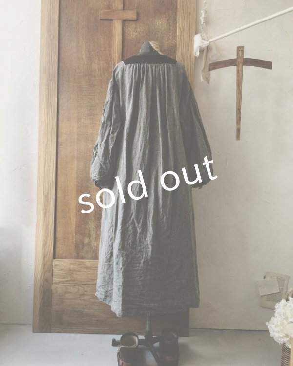 画像9: HALLELUJAH／La Bergère (1880′s)羊飼いローブ・シャンブレー [black] (9)