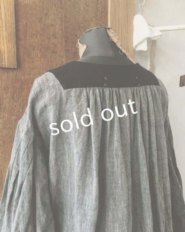 画像11: HALLELUJAH／La Bergère (1880′s)羊飼いローブ・シャンブレー [black] (11)