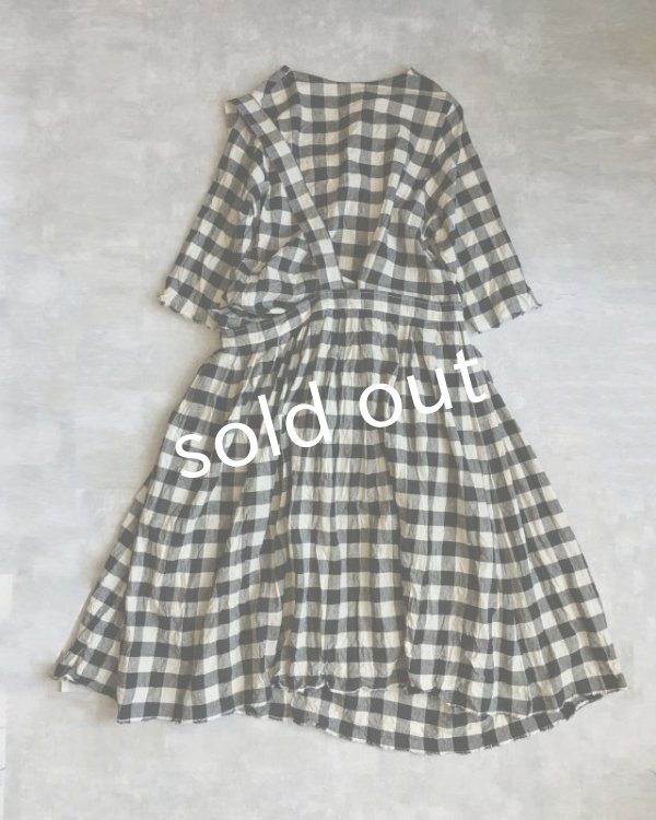 画像4: MARCHE' DE SOEUR/ワンショルダーワンピース・綿麻ギンガム (4)