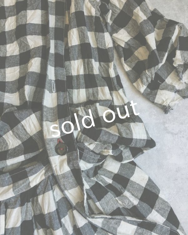 画像3: MARCHE' DE SOEUR/ワンショルダーワンピース・綿麻ギンガム (3)