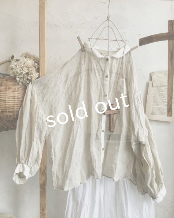 画像6: MARCHE' DE SOEUR/ちび襟パフ袖ブラウス・生成り (6)