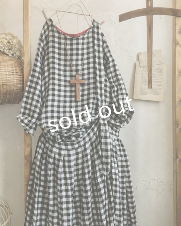 画像2: MARCHE' DE SOEUR/ワンショルダーワンピース・ダブルガーゼギンガム (2)