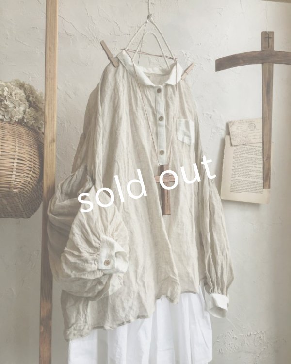 画像3: MARCHE' DE SOEUR/ちび襟パフ袖ブラウス・生成り (3)