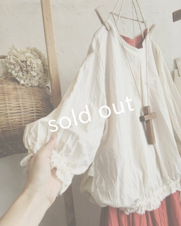 画像5: MARCHE' DE SOEUR/くしゅリボンプルオーバー・アンティークミルク (5)