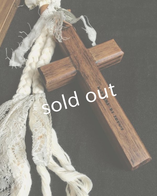 画像3: pollenbienco／アンティークレースの特大十字架ネックレス (3)